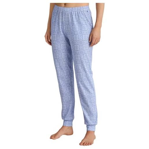CALIDA favourites - pantaloni da donna con tasche laterali, 100% cotone, ortensia blu, 54-56