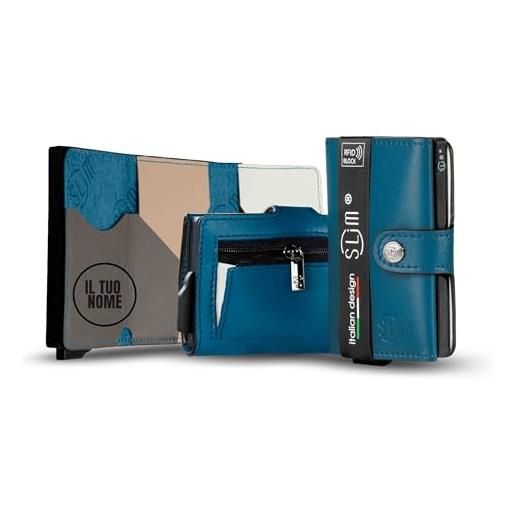 Portafoglio Anti-Clonazione RFID In Vera Pelle Italiana - Personalizzabile Con Nome, Uomo/Donna - Foto 10