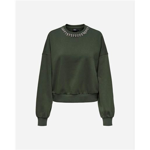 Only strass w - felpa - donna - verde