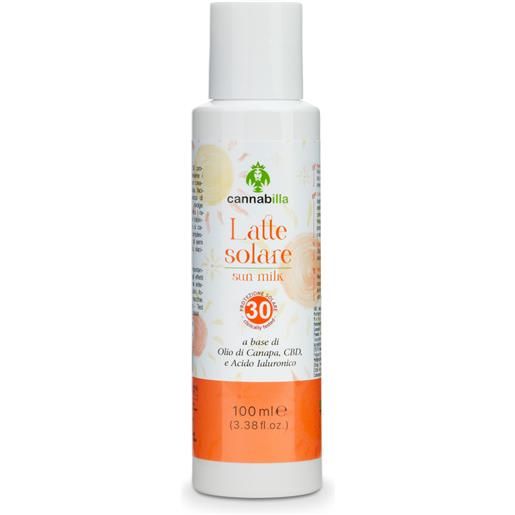 Cannabilla - latte protezione solare alla canapa spf 30 100 ml crema s