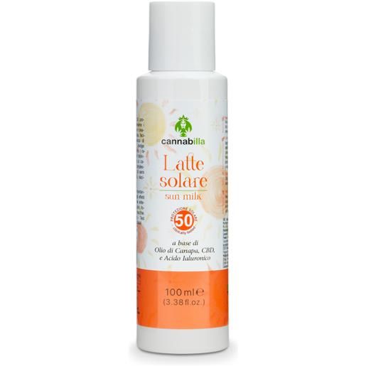 Cannabilla - latte protezione solare alla canapa spf 50 100 ml crema s