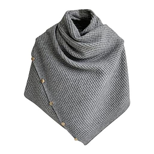 Uposao donna sciarpa scialle con bottoni strisce scialle morbido mantella lavorata a maglia scialle invernale sciarpa calda regalo caldo per nonna/mamma/fidanzata in inverno