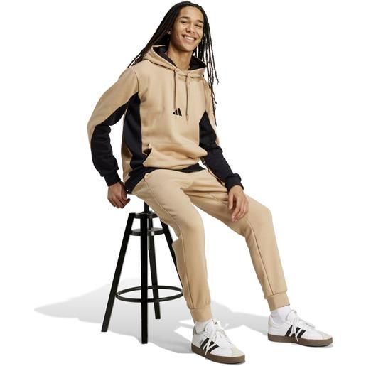 adidas tuta intera completa uomo adidas fleece colorblock marroncino