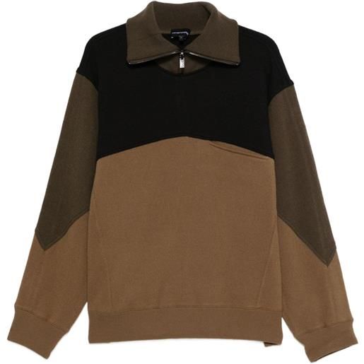 Emporio Armani felpa con design color-block - marrone