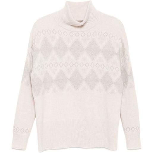 N.Peal maglione lamé - grigio