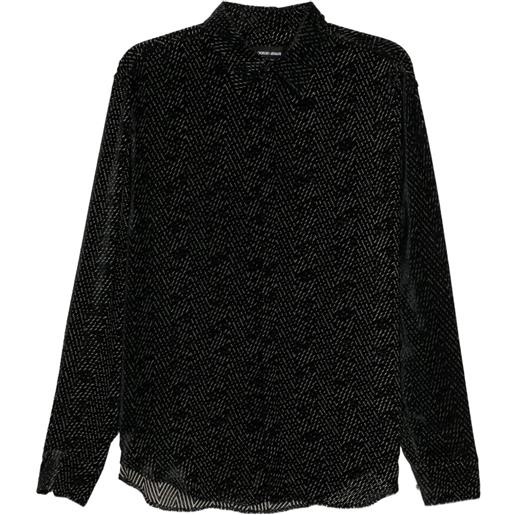 Giorgio Armani camicia con stampa geometrica - nero