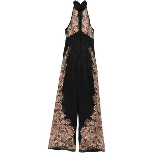 TWINSET tuta intera con effetto jacquard - nero