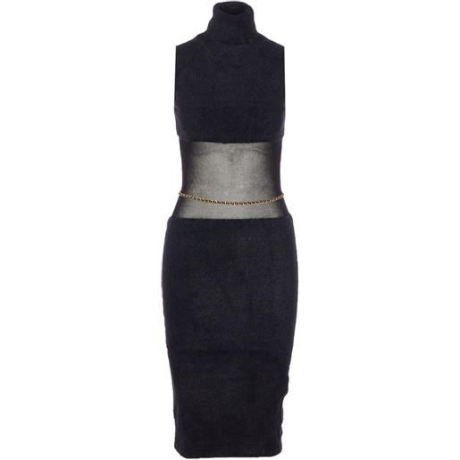 Elisabetta Franchi abito midi smanicato - nero