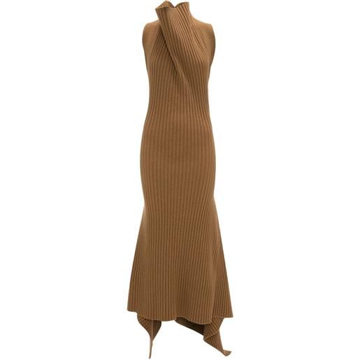 Victoria Beckham abito midi drappeggiato - toni neutri