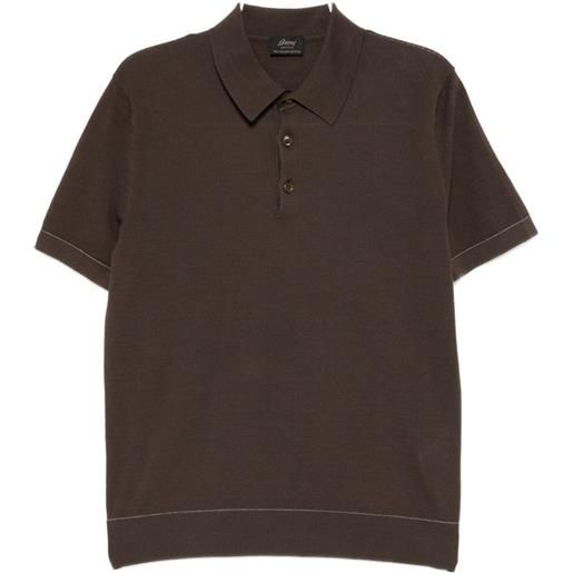 Brioni polo in maglia - marrone