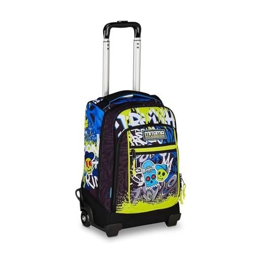 Mitama Trolley Scuola - DR.TROLLEY #BDBF - PAISLEY, Viola - Zaino Doppio Scomparto Impermeabile - Spallacci a Scomparsa - Trolley Viaggio Bambino, Bagaglio a Mano