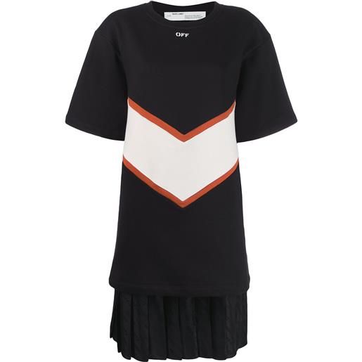 Off-White abito t-shirt con inserti a contrasto - nero