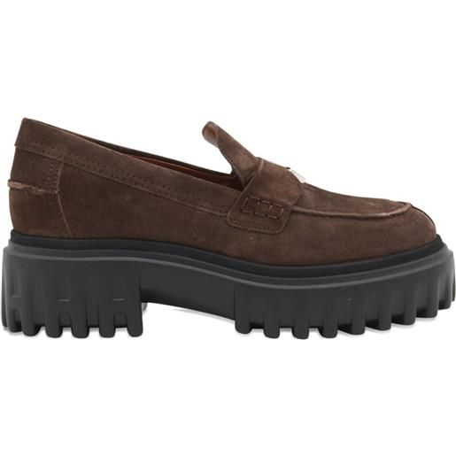 Hogan mocassini con plateau - marrone