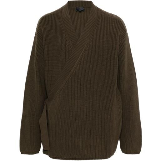 Emporio Armani cardigan a coste - marrone