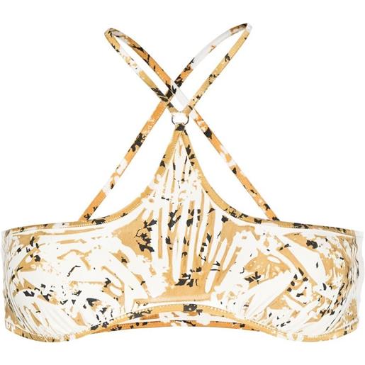 KNWLS top bikini con stampa astratta - toni neutri