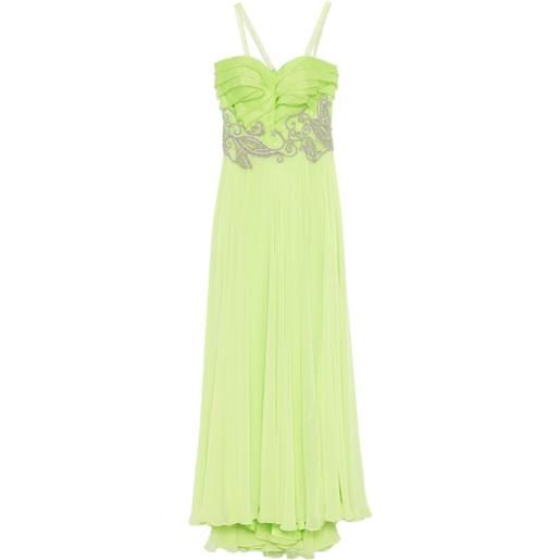 Gemy Maalouf abito con ruches - verde