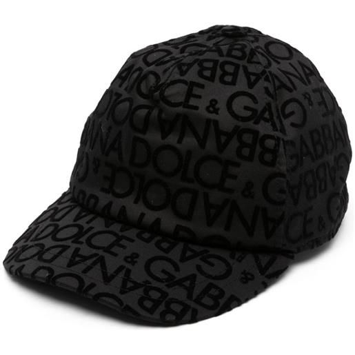 Dolce & Gabbana Kids cappello da baseball con stampa - nero