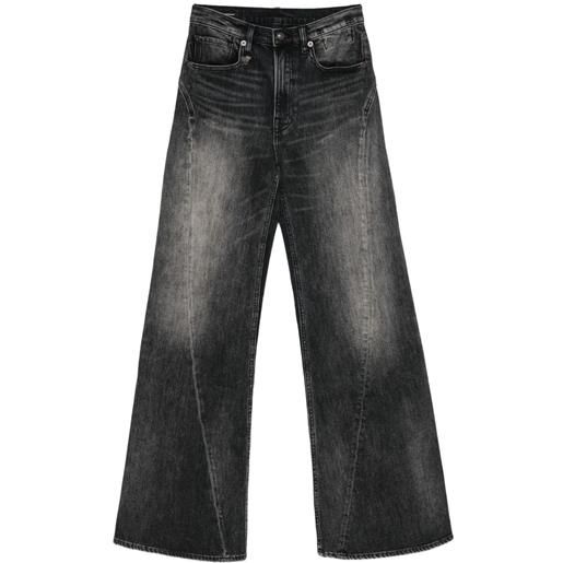 R13 jeans con design a inserti - nero