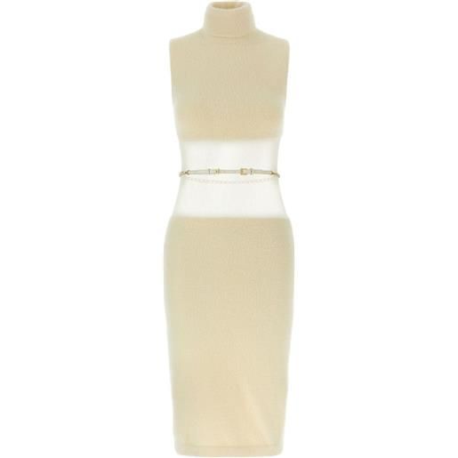 Elisabetta Franchi abito midi a collo alto - bianco