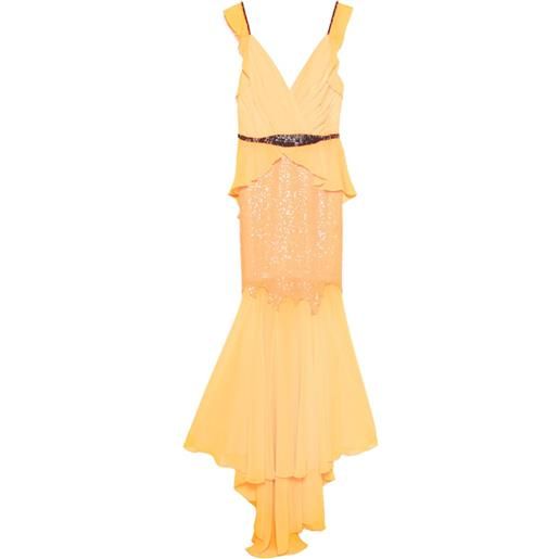 Gemy Maalouf abito con paillettes - arancione