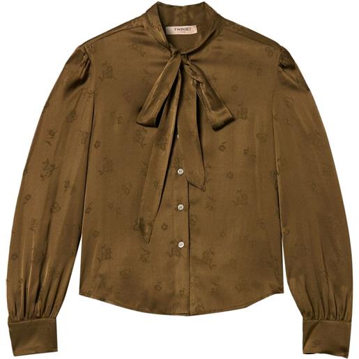 TWINSET camicia a fiori jacquard - verde