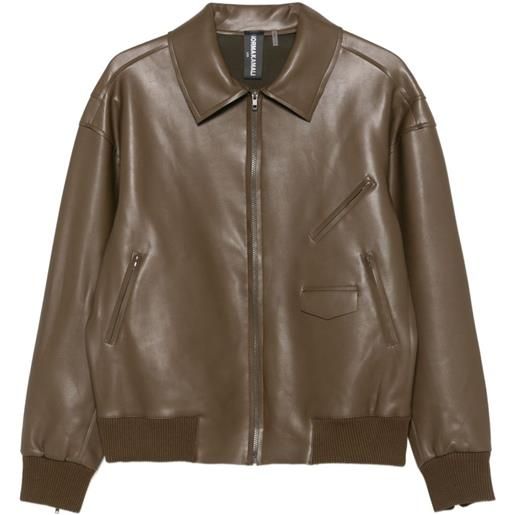 Norma Kamali bomber con zip - marrone
