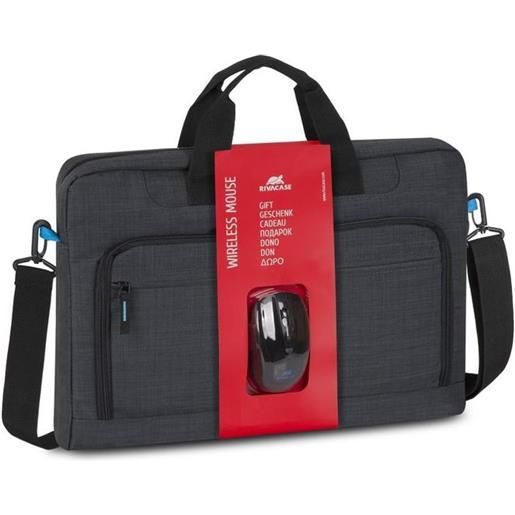 Rivacase borsa per notebook 17.3'' con mouse wireless nero