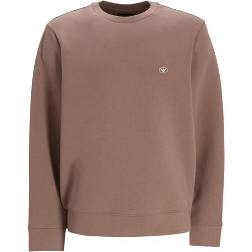 Emporio Armani camicia in cotone con applicazione logo - toni neutri