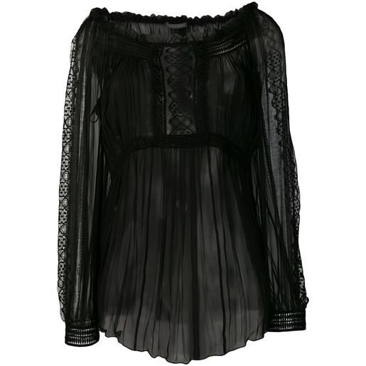 Alberta Ferretti blusa velata - nero