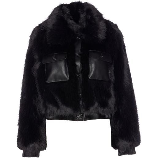 LIU JO giacca crop in pelle sintetica - nero