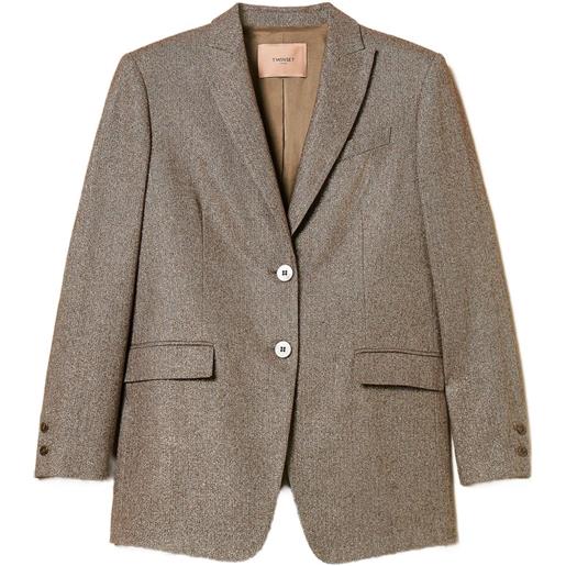 TWINSET blazer in tweed - marrone