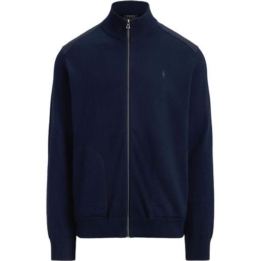 Polo Ralph Lauren cardigan a collo alto con zip - blu