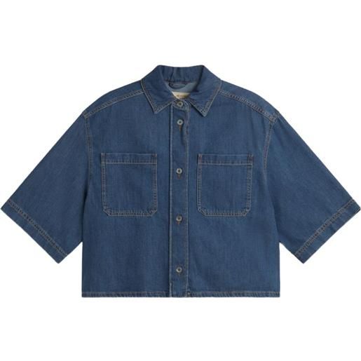 Weekend Max Mara camicia denim a maniche corte - blu