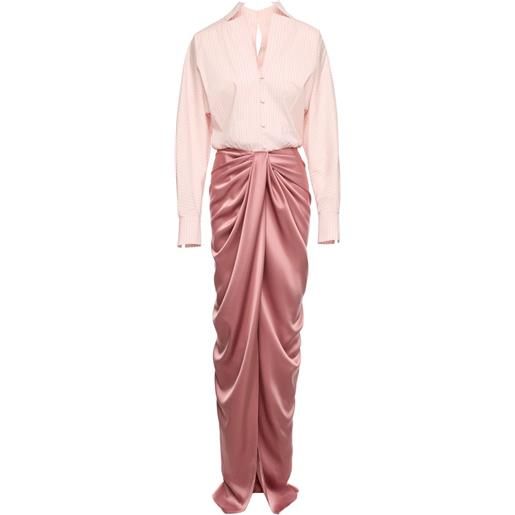 V:PM ATELIER abito corynna lungo drappeggiato - rosa