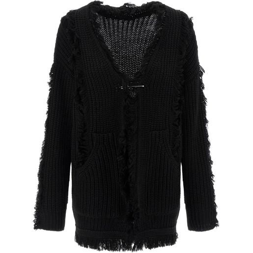 R13 cardigan con spilla - nero
