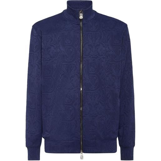 Billionaire felpa con effetto jacquard - blu