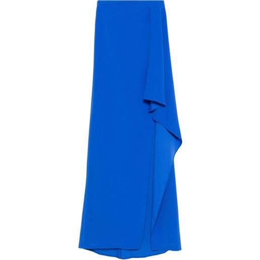 Gemy Maalouf gonna lunga asimmetrica con ruches - blu