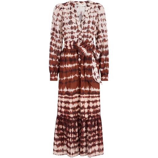 Marie Oliver abito midi con fantasia tie-dye - rosso
