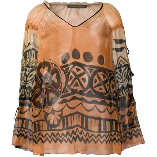 Alberta Ferretti blusa velata - toni neutri