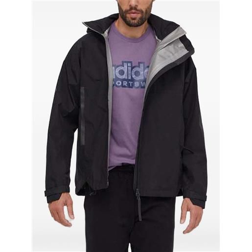 adidas giacca con cappuccio con tre righe - nero