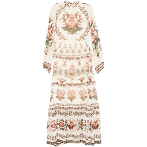 FARM Rio abito majestic heart con balze - toni neutri