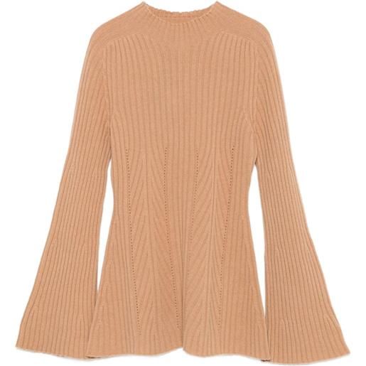 TWINSET maglione con maniche a campana - marrone