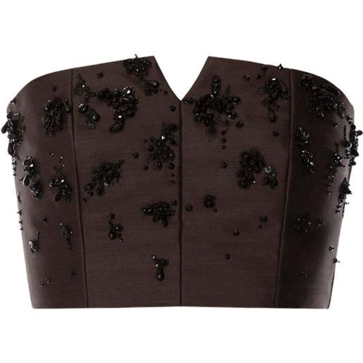 Alberta Ferretti corsetto con paillettes - marrone