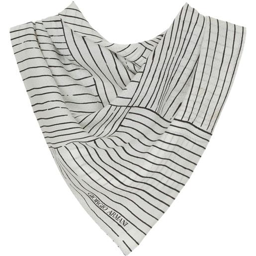 Giorgio Armani sciarpa a righe - bianco