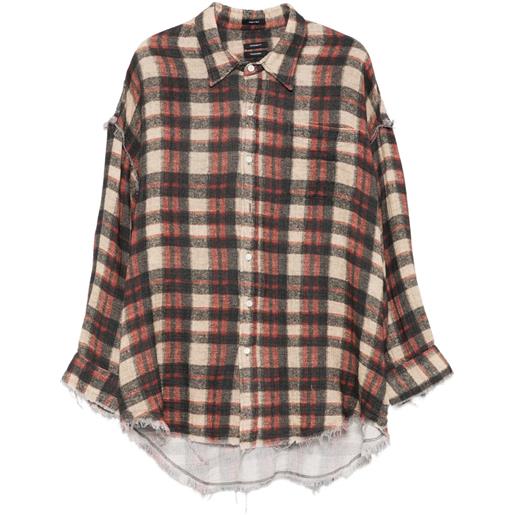 R13 camicia a quadri - nero