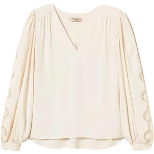 TWINSET blusa in crêpe con ricamo