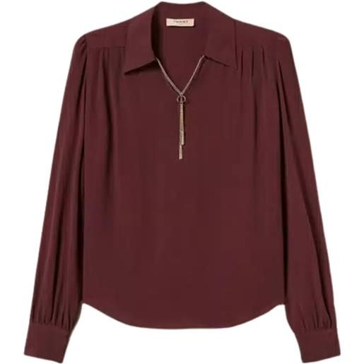 TWINSET blusa con arricciature e catena oval t