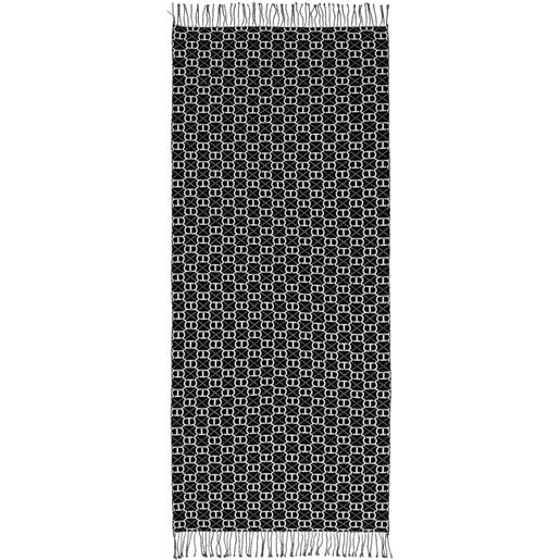 TWINSET stola con logo jacquard e frange