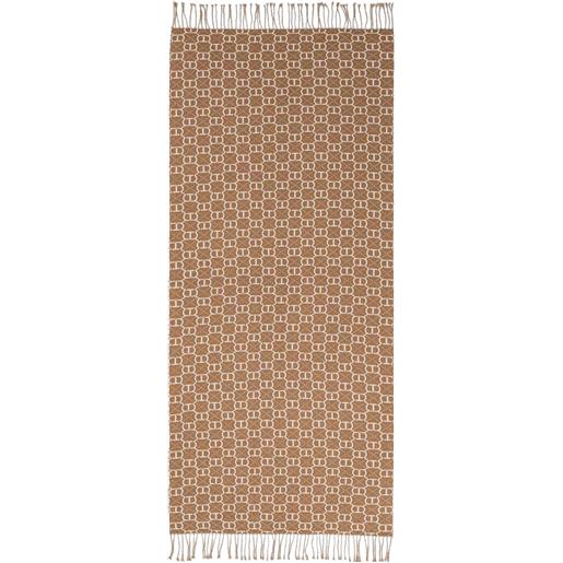 TWINSET stola con logo jacquard e frange