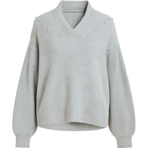 TWINSET maglia in maglia grossa con dettagli gioiello